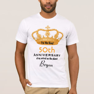 Camiseta 50th Rei ENGRAÇADO do aniversário do aniversário