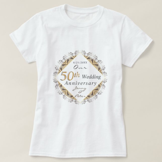 Camiseta 50th Wedding Anniversary  (Frente do Design)