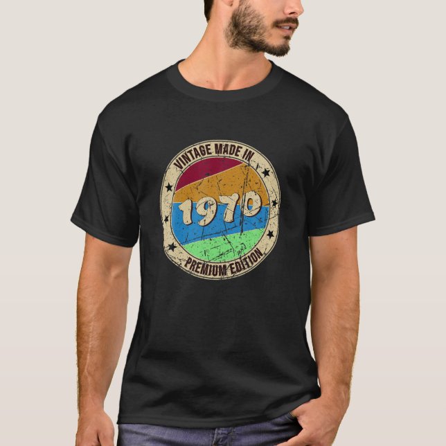 Camiseta 51º Aniversário Do Nascer De Imagem De 1970 (Frente)