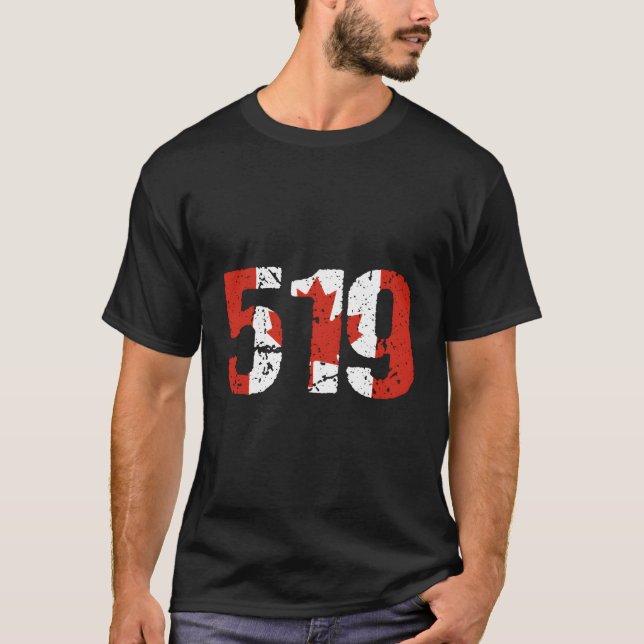 Camiseta 519 Código de área de Ontário Canadá (Frente)