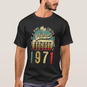 Camiseta 51 Anos De Idade Vintage Agosto De 1971 51ruas