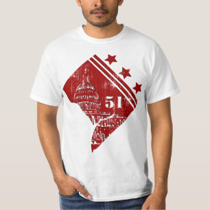 Camiseta 51rua - Estado da bandeira de Washington DC Border