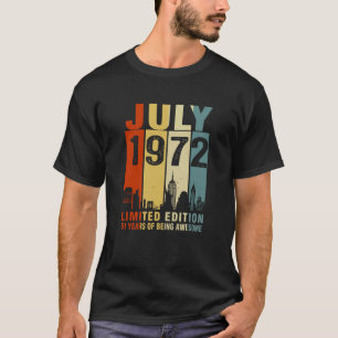 Camiseta 51ruas Aniversário Vintage Julho De 1972 51 Anos