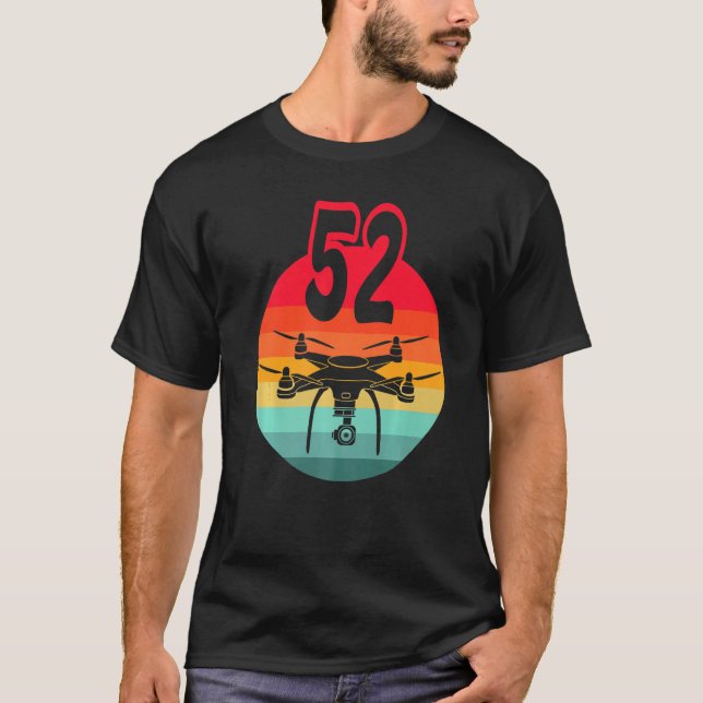 Camiseta 52º Aniversário I Retro Remote Control Drones com  (Frente)