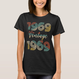 Camiseta 52º Aniversário Vintage 1969 Clássico