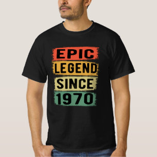 Camiseta 52 Anos De Idade Dia 1970 Legenda Epic 52º Anivers