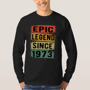 Camiseta 52 Anos De Idade Dia 1973 Legenda Epic 52º Anivers