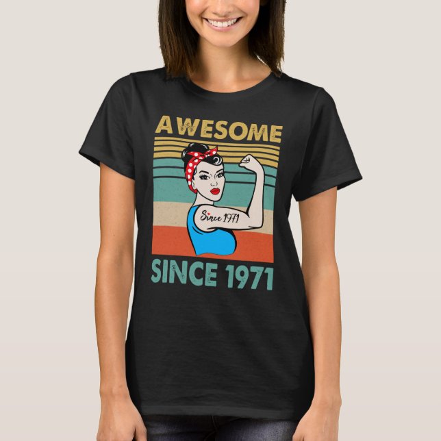 Camiseta 52 anos de idade incrível desde 1971 52º aniversár (Frente)