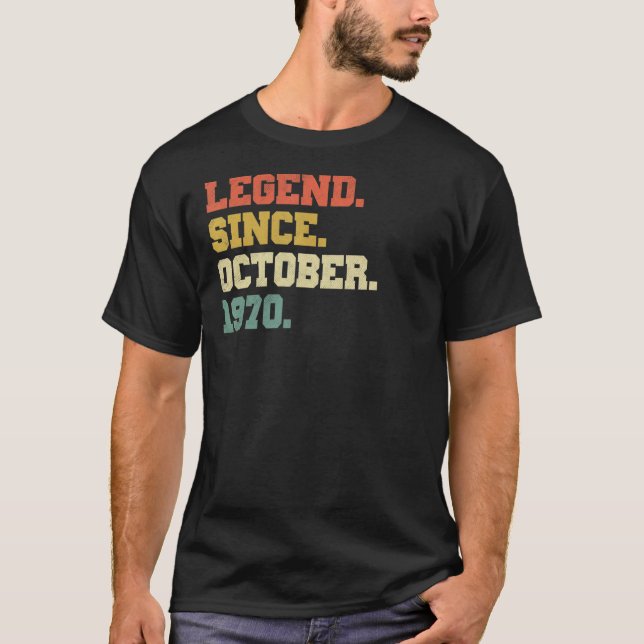 Camiseta 52 Anos De Legenda Desde Outubro De 1970 52º Nasci (Frente)