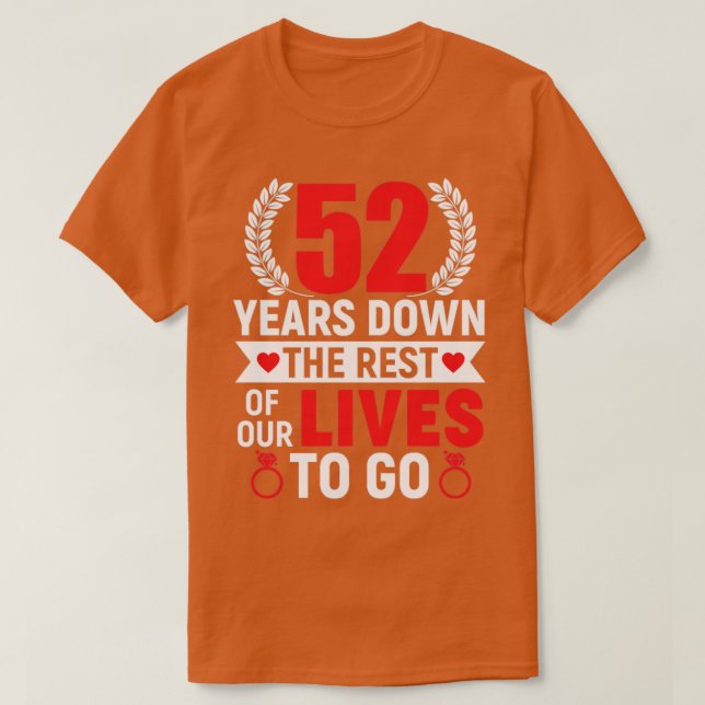 Camiseta 52 anos de queda 52 anos Casamento G (Frente do Design)