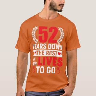 Camiseta 52 anos de queda 52 anos Casamento G