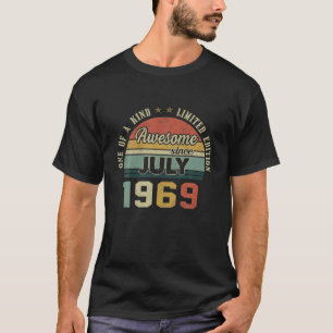 Camiseta 52 anos Vintage julho de 1969 Limited Edition 52N