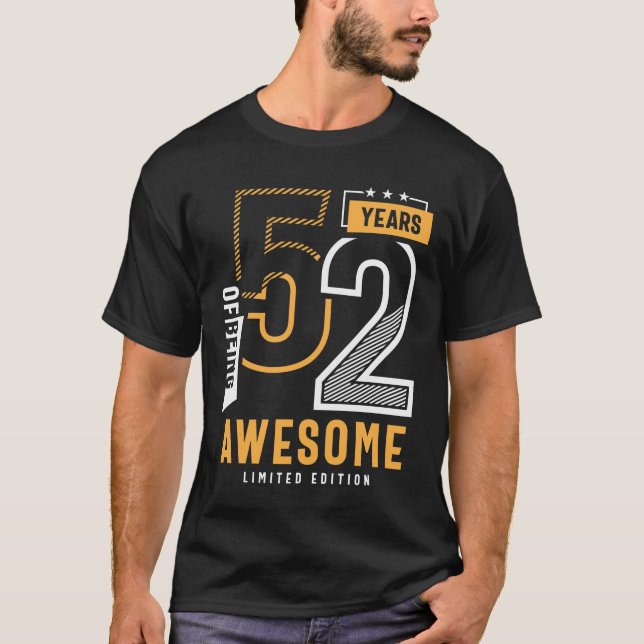 Camiseta 52 Years Of Being Awesome 52nd Birthday (Frente)