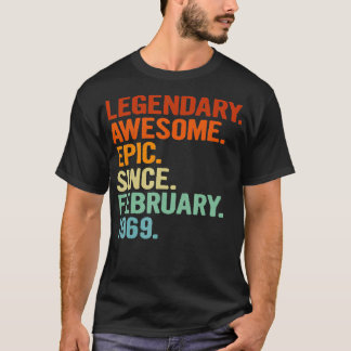 Camiseta 52nd Birthday Legendary Awesome Epic Since Februar