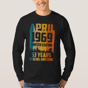 Camiseta 53º Aniversário 53 Anos Incrível Desde Abril De 19