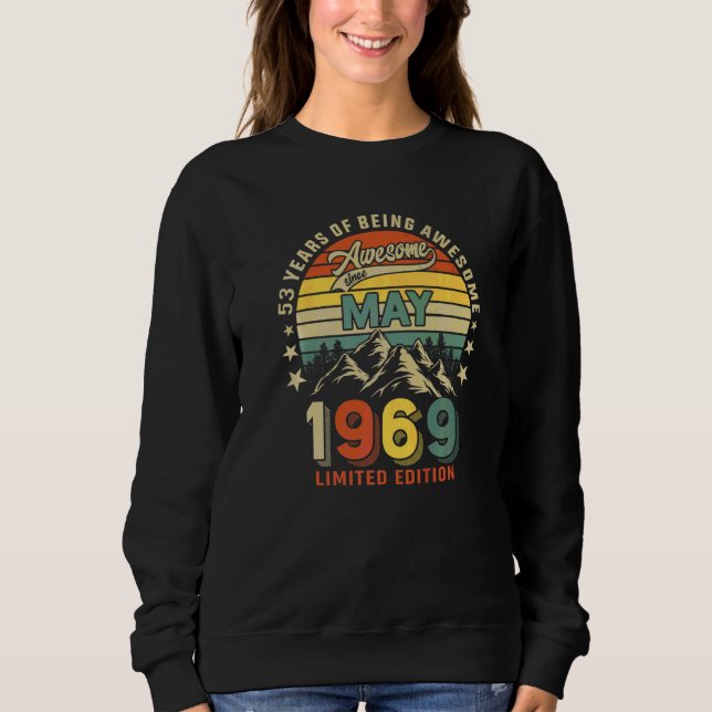 Camiseta 53º Aniversário 53 Anos Incrível Desde Maio De 196 (Frente)