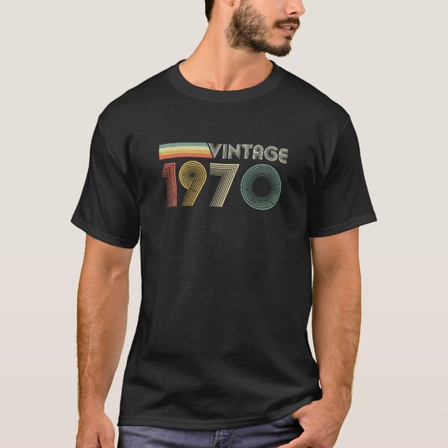 Camiseta 53º presente de aniversário, Vintage 1970, (Frente)