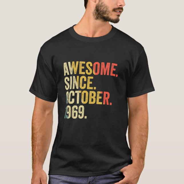Camiseta 53 Anos 53 Anos Aniversário Incrível Desde Outubro (Frente)