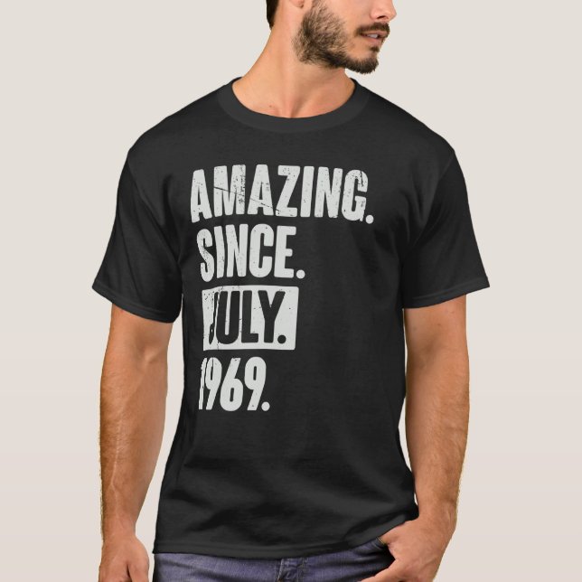 Camiseta 53 anos 53 anos surpreendente desde julho de 1966 (Frente)