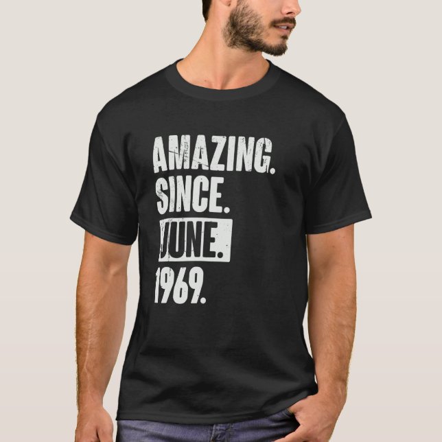 Camiseta 53 anos 53 anos surpreendente desde junho de 1966 (Frente)