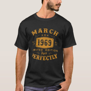 Camiseta 53 Anos De Aniversário Presentes Vintage Março 1