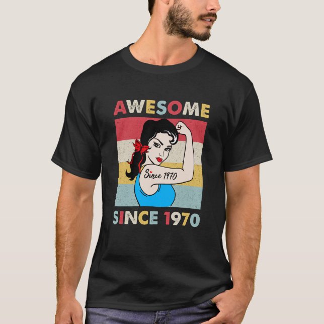 Camiseta 53 anos de idade incrível desde 1970 53º aniversár (Frente)