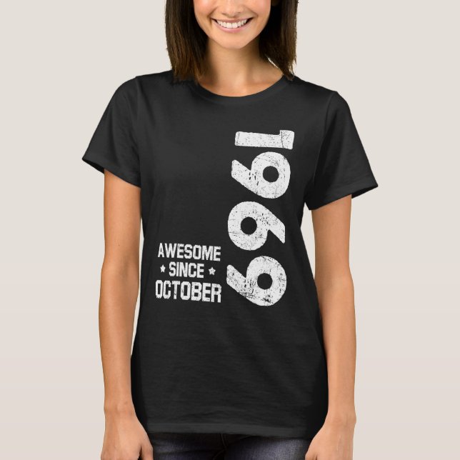 Camiseta 53 Anos De Idade Incrível Desde Outubro De 1969 53 (Frente)