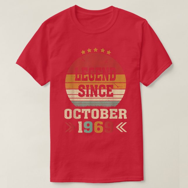 Camiseta 53 Anos De Idade Oferece Legenda Desde Outubro De  (Frente do Design)