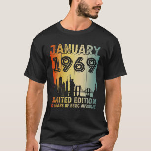 Camiseta 53 Anos De Idade Vintage Janeiro 1969 53Rd Birthd