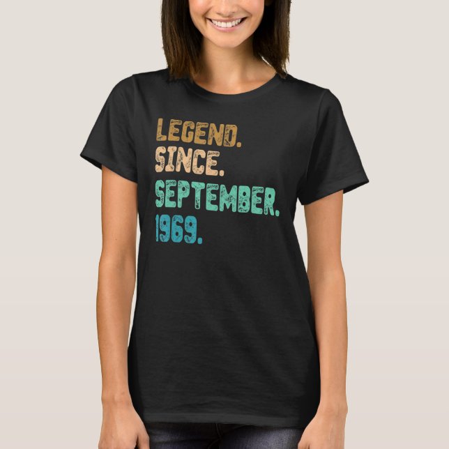Camiseta 53 Anos De Legenda Desde Setembro De 1969 53º Nasc (Frente)