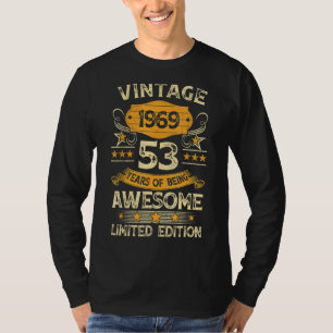 Camiseta 53 anos Vintage 1969 53º aniversário 1