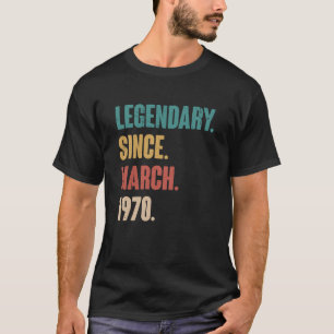 Camiseta 53 anos Vintage 1970 Aniversário 53 de março