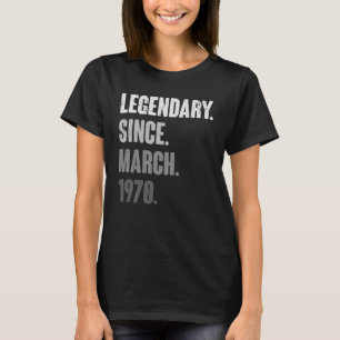 Camiseta 53 anos Vintage 1970 Aniversário 53 de março