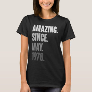 Camiseta 53 anos Vintage 1970 maio Aniversário 53rd Decora