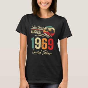 Camiseta 53 anos Vintage agosto de 1969 53º aniversário