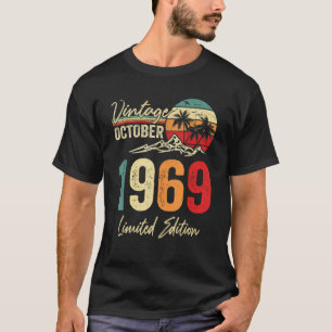 Camiseta 53 anos Vintage outubro de 1969 53º aniversário