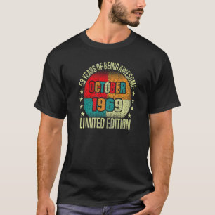 Camiseta 53 anos Vintage outubro de 1969 Aniversário