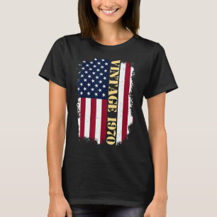 Camiseta 53 anos Vintage US Flag 1970 American Flag 53r