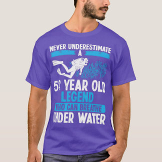 Camiseta 53 Birthday Scuba Diving Breathe 53 Anos