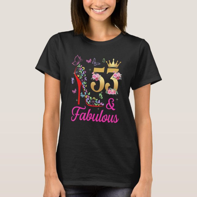 Camiseta 53 E Fabulosas Borboletas H De 53 Anos De Idade (Frente)