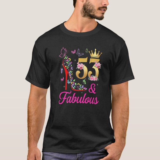 Camiseta 53 E Fabulosas Borboletas H De 53 Anos De Idade (Frente)