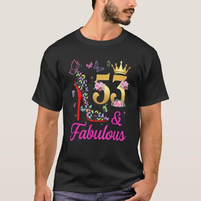 Camiseta 53 E Fabulosas Borboletas H De 53 Anos De Idade (Frente)
