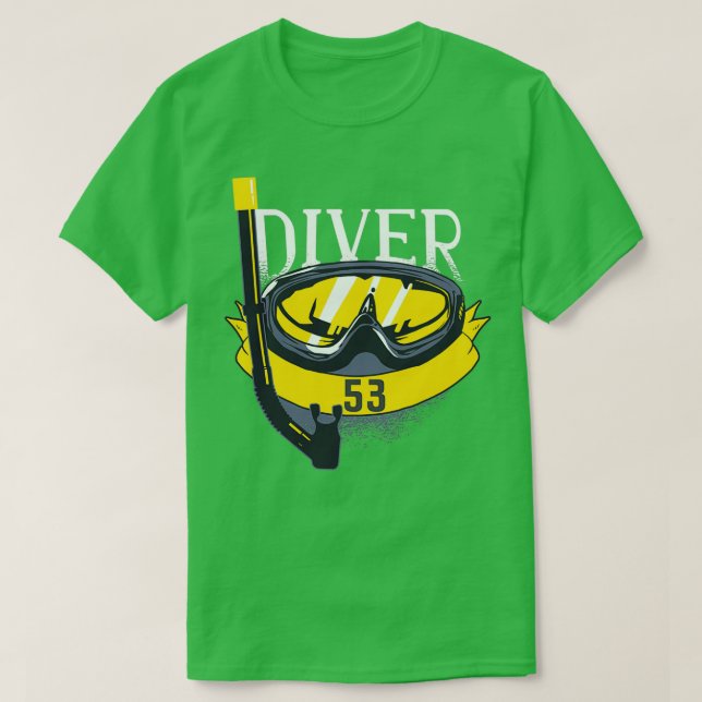 Camiseta 53.o Aniversário, mergulho de 53 anos (Frente do Design)