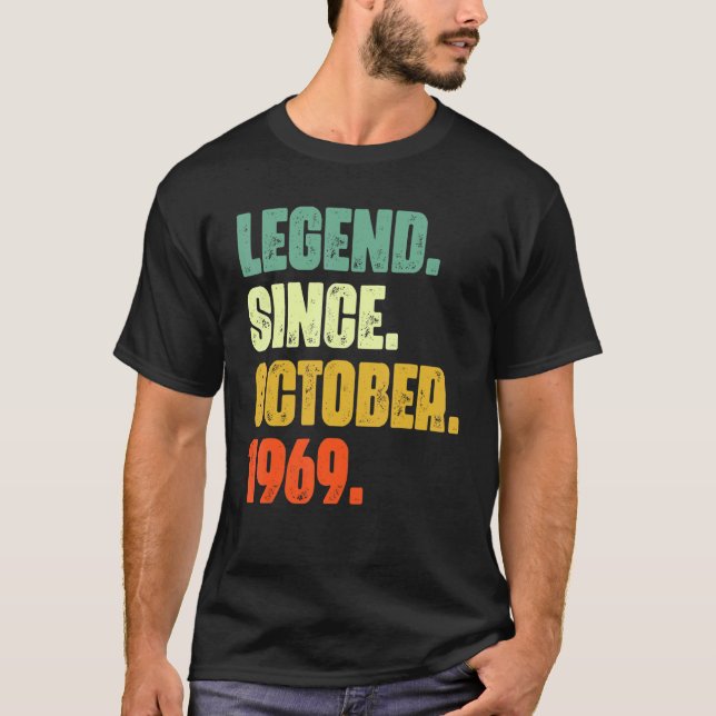 Camiseta 53 Years Old  Legend Since October 1969 53rd Birth (Frente)