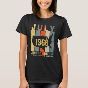 Camiseta 54º Aniversário De Julho De 1968 54 Anos De Esforç