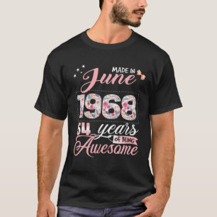 Camiseta 54º Aniversário Do Presente Floral Para Nasceres D