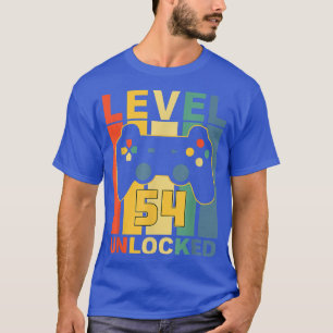 Camiseta 54º Aniversário, Nível 54, Vintage Game desbloquea