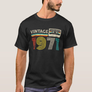 Camiseta 54º aniversário Ofertas Vintage 1971 Cassette Tape