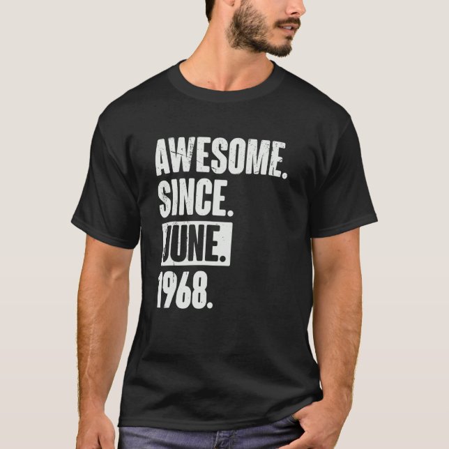 Camiseta 54 anos, 54 anos, aniversário incrível desde junho (Frente)
