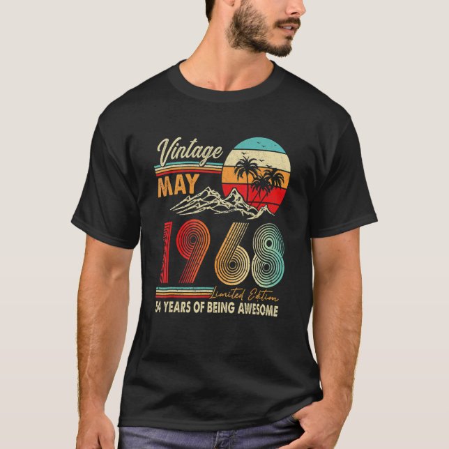 Camiseta 54 anos 54.o aniversário Decoração maio 1968 (Frente)